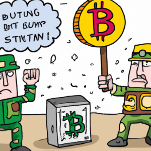 Bitcoin stop war cartoon